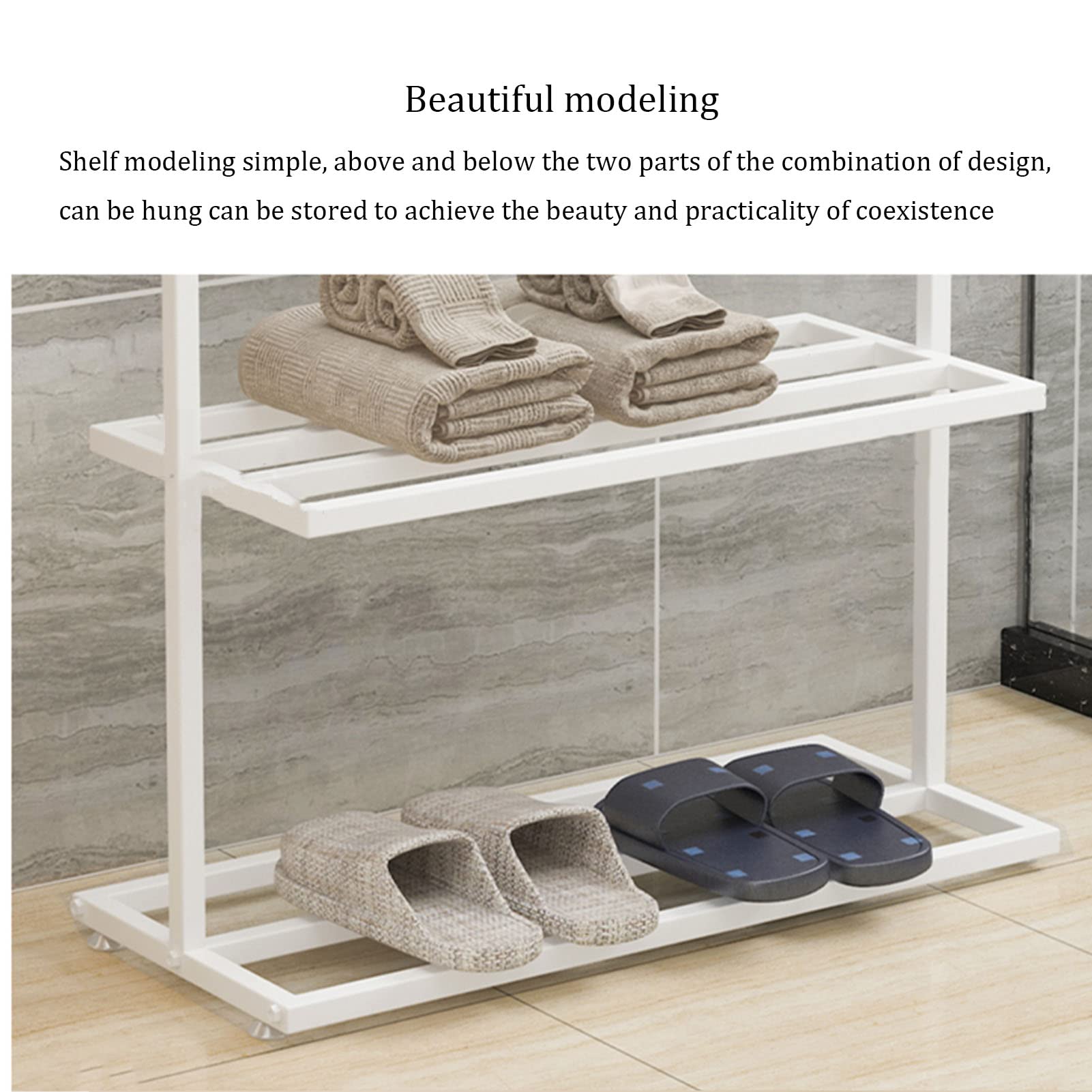 Tienda de Ropa Tidy Rails Toallero de pie, Soporte para Secado de Toallas de baño de 3 Pisos con Estante de Almacenamiento Inferior, Soporte para Toallas de SPA o Junto a la piscin