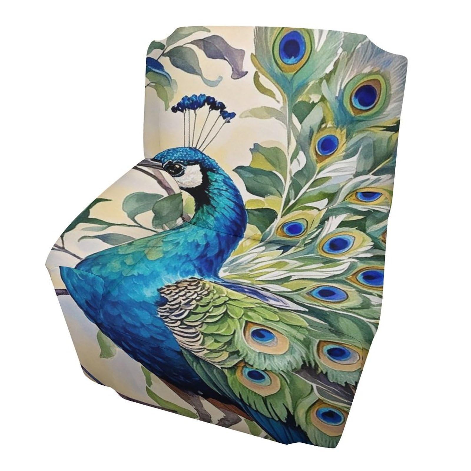 Housse de canapé aquarelle paon pour sublimer votre salon cosy