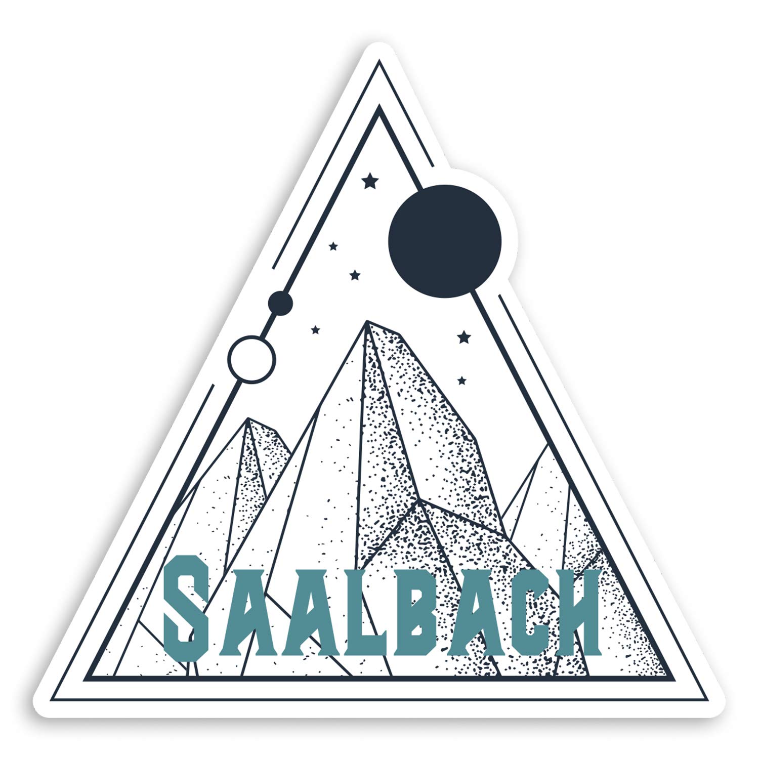 Destination Vinyl Ltd Multi 2 X 10Cm Saalbach Austria Vinyl Stickers - Ski Snowboard Luggage Sticker #30396 (10Cm Wide)
