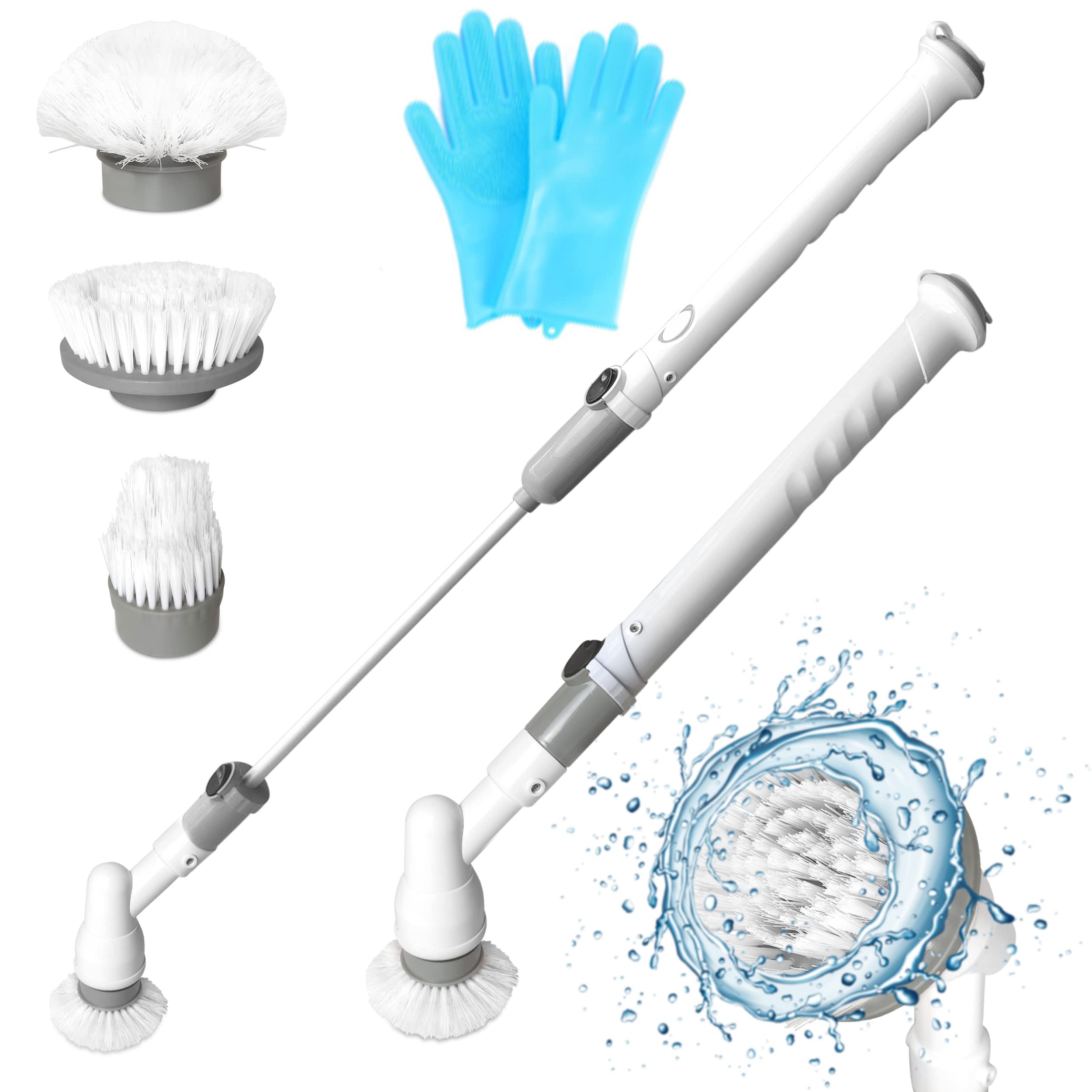 Electric Spin Scrubber - 360 Electric Scrubber, Electric Scrubber for Bathroom with 3 Replaceable Rotating Brush Heads, Electric Spin Scrubber Cordless Tub and Tile Scrubber