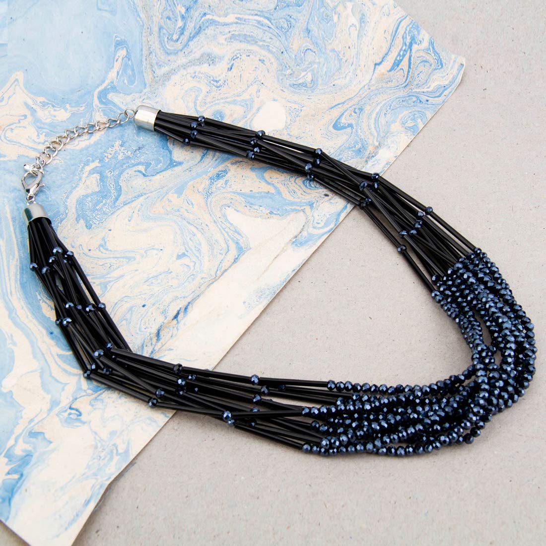 Copper-Plated Multi-Strand Beaded Necklace