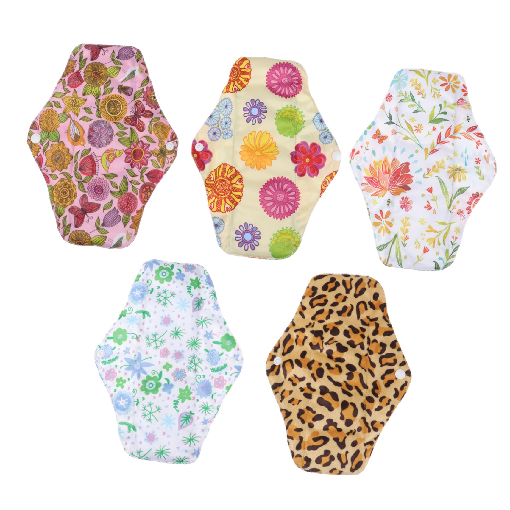 GLEAVI 10piezas Toallas Sanitarias Reutilizables Lavables Para Mujer Compresas Portátiles Capa Absorbente De Mediano Para y Abundante