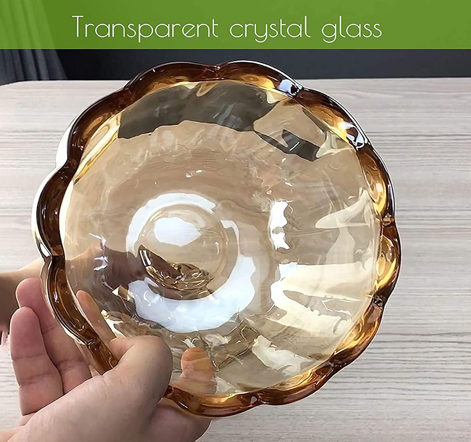 Embossed Crystal Pumpkin Fruit Bowl With Lid,Glass Pumpkin Candy Jar,Large Clear Candy Dish (Golden a 17.5x17.5cm(7x7inch))