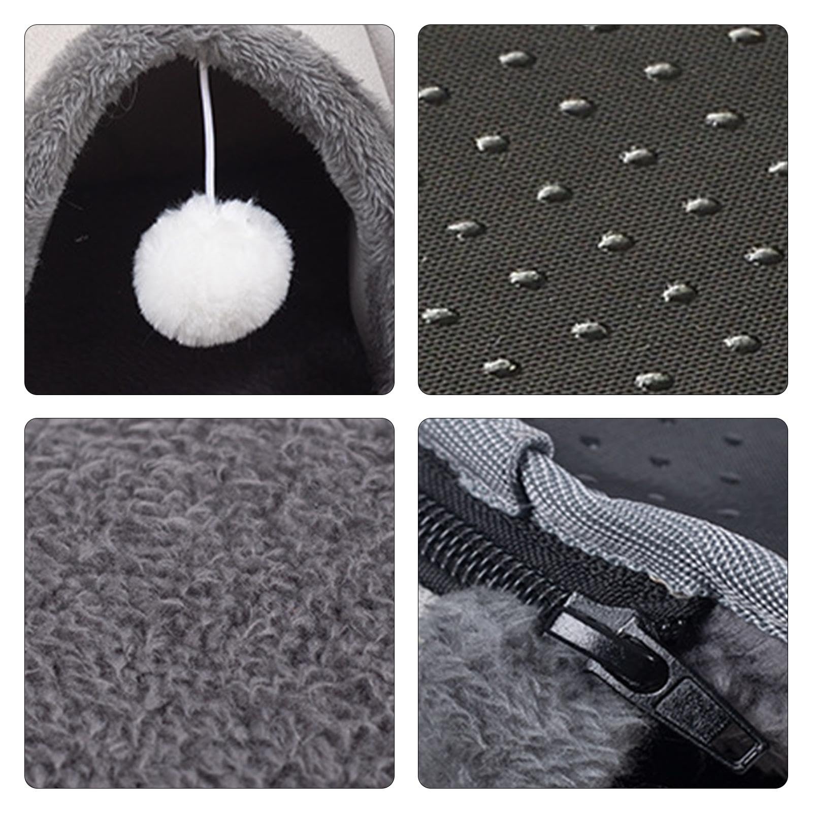 Paquete de túneles para gatos, cómodo de gatos, cabaña para mascotas | autocalentable | de juguete lavable para gatos, tapete interactivo para gatos, conejos, cachorros, 25.6 x 19.3 x 6.7
