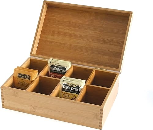 Miniatura 3 de Lipper International Caja de té de madera de bambú con 8 compartimentos 12-38 pulgadas x 7-38 pulgadas x 3-35 pulgadas