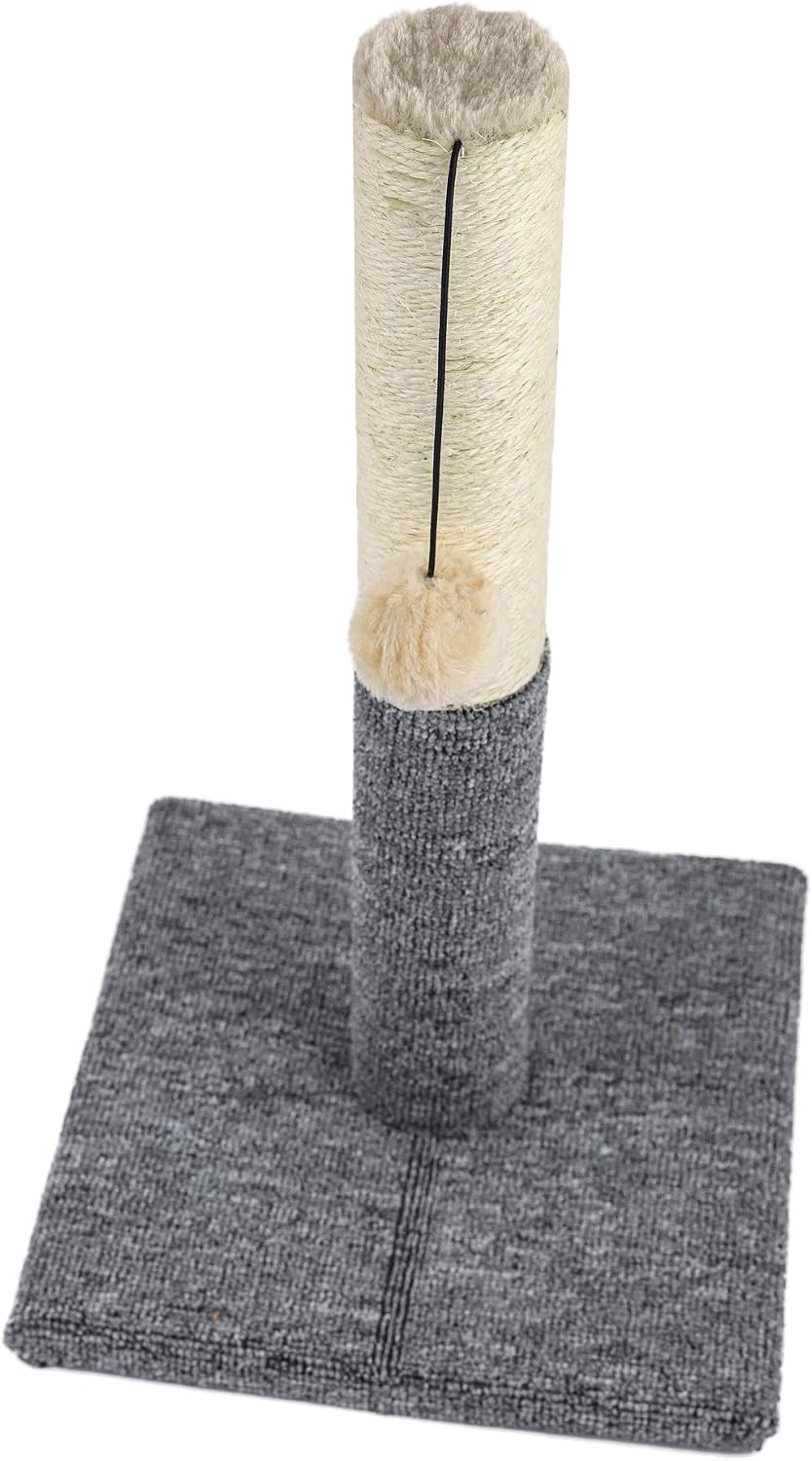 Akarden 20.5'' Tall Cat Scratching Post, Kitty Scratching Post with Hanging Ball, Durable Cat Scratcher Pole with Sisal Rope