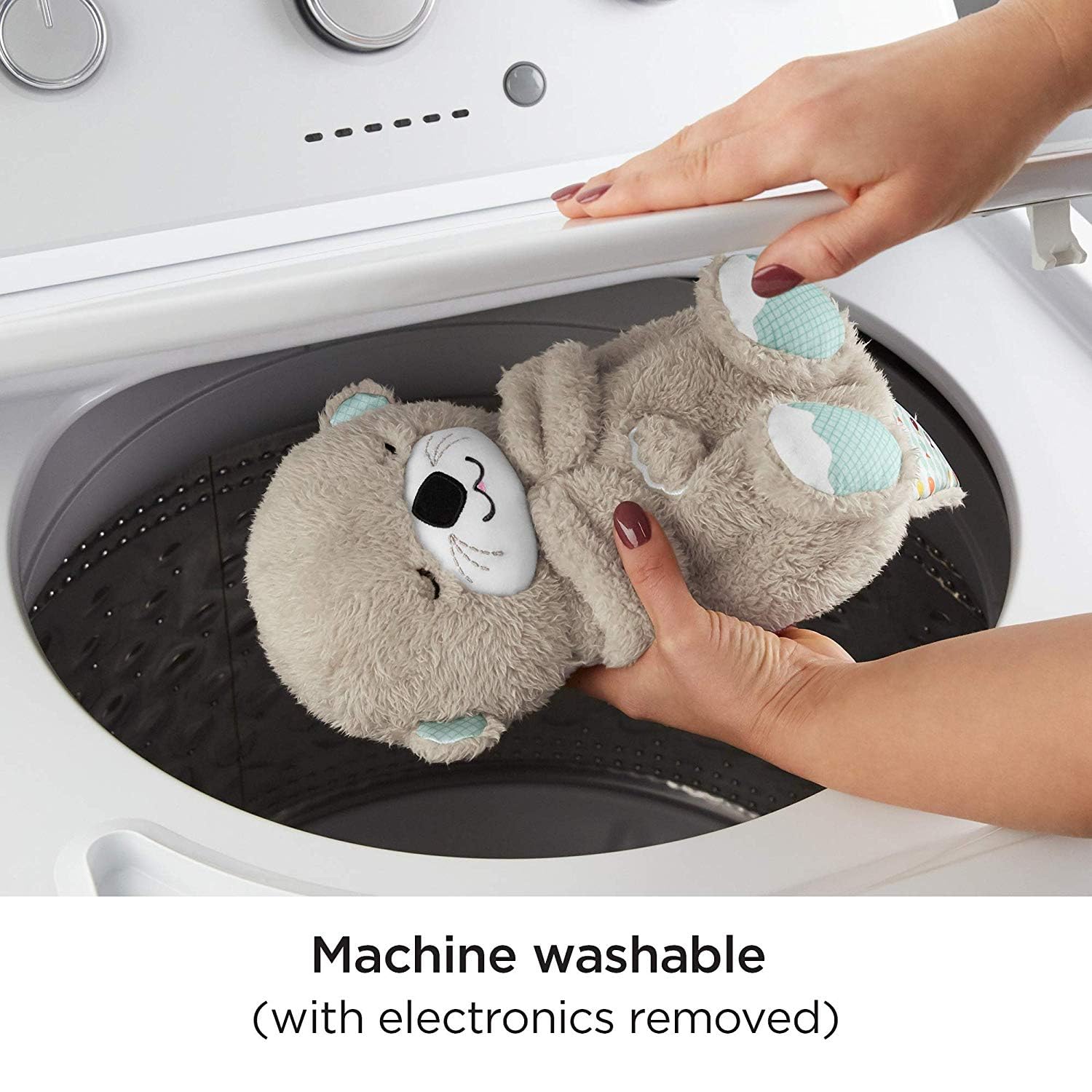 Fisher-Price Baby Toy Soothe 'n Snuggle Otter Portable Plush Sound Machine with Music Lights & Breathing Motion for Newborns 0+ Months
