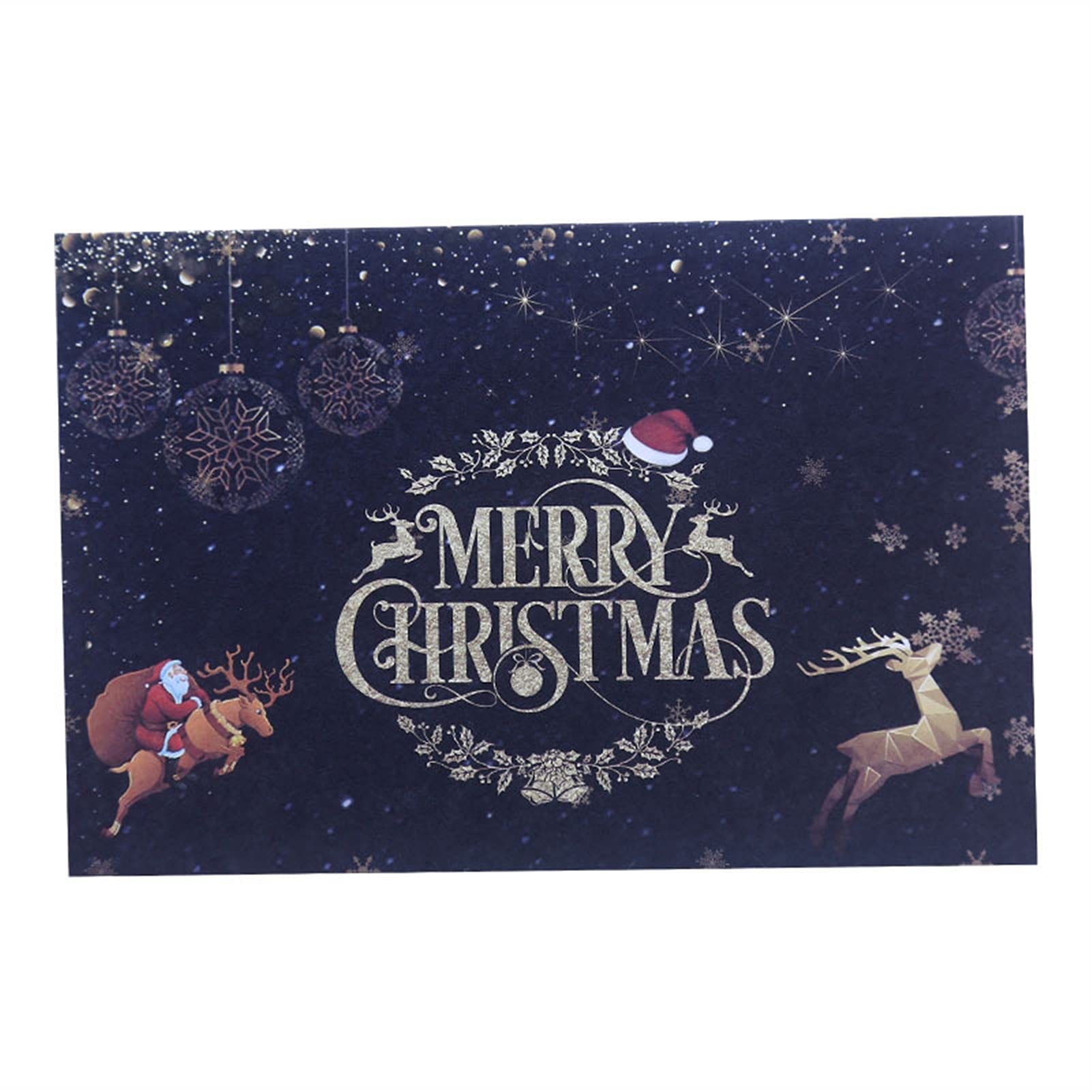 Kartki okolicznościowe festiwal błogosławieństwo kartka okolicznościowa 'Merry Christmas' papier zaproszenie kartki pocztowe 'Happy New Year' prezent dla dorosłych dzieci 60 szt. karty podarunkowe (kolor: D)