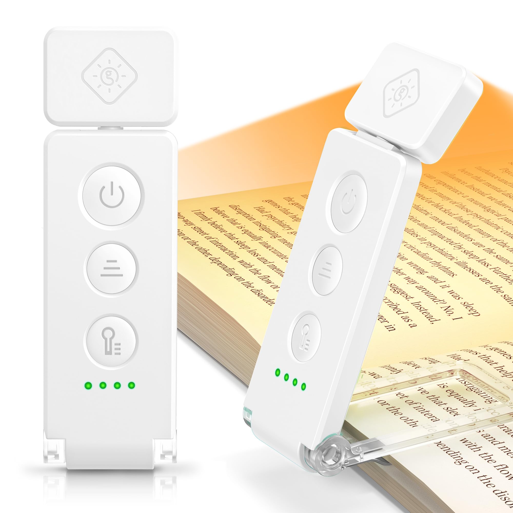 Glocusent Book Light 12 LEDs, Reading Lights for Books in Bed with 5 Colors & 5 Brightness Levels, Up to 100Hrs Runtime Book Light Clip on Kindle, Eye-Caring Book Reading Light