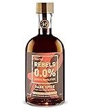 REBELS 0.0% Alternative Rhum sans alcool 500 ml | Distillé deux fois pour un arôme intense | Bois de chêne & canne à sucre | Goût primé | Végan & faible en calories | Pour cocktail sans alcool