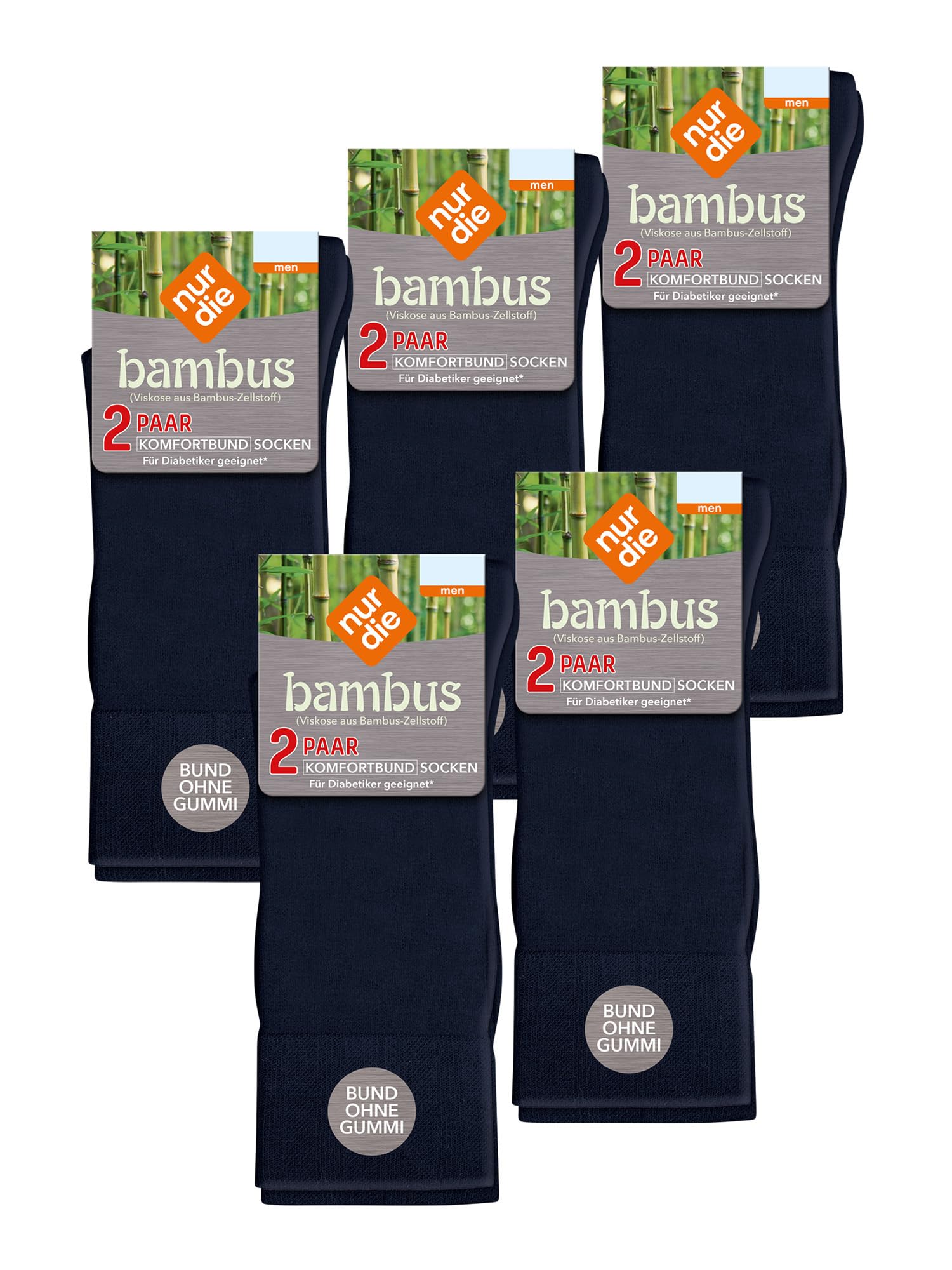 NUR DIE Herren Freizeitsocken 10-Pack Komfortbund Socken Viskose