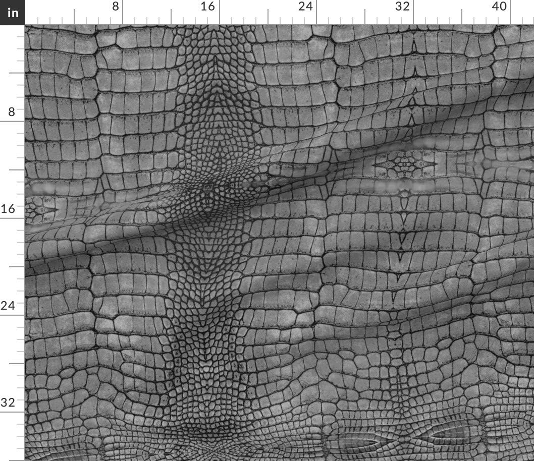Spoonflower Fabric - Aligator Skin Grey Scales Reptile Dragon Printed on Petal Signature Cotton Fabric by The Yard - Sewing Quilting Apparel Crafts Decor