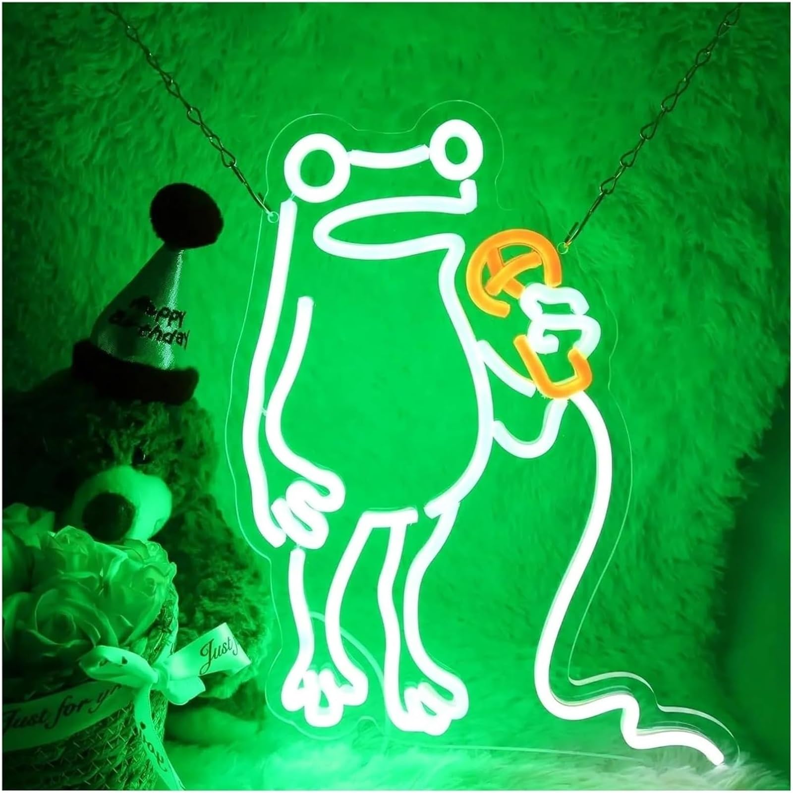 Aextroi neon Lights Sign for neon Lamp for Frog Singing for Sign Animal Light Dimmable LED 31cmx37cm