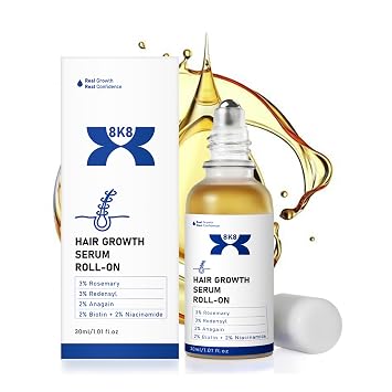 Advanced Hair Growth Roll-On Serum, 3% Redensyl, 3% Rosemary, Biotin and Niacinamide, Reduces Thinning, Enhances Hair Density and Volume, No Rinse, Fast Absorbing Formula for Men and Women Pack of 1