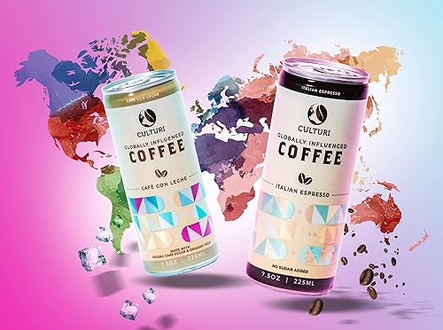 Miniatura 9 de Culturi Café  Café con Leche Café frío  Orgánico y sin OMG  Energía limpia y sabor suave  Latas de 75 onzas líquidas paquete de 12