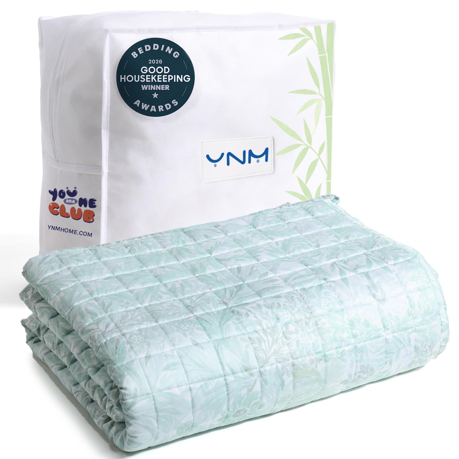 YnM King Size Cooling Weighted Blanket for Adults (88x104 Inches, 25 Pounds, Spearmint Green), Perfect for Hot Sleepers with Cooling Rayon, Heavy Bed Blanket for Couple on Queen or King Bed