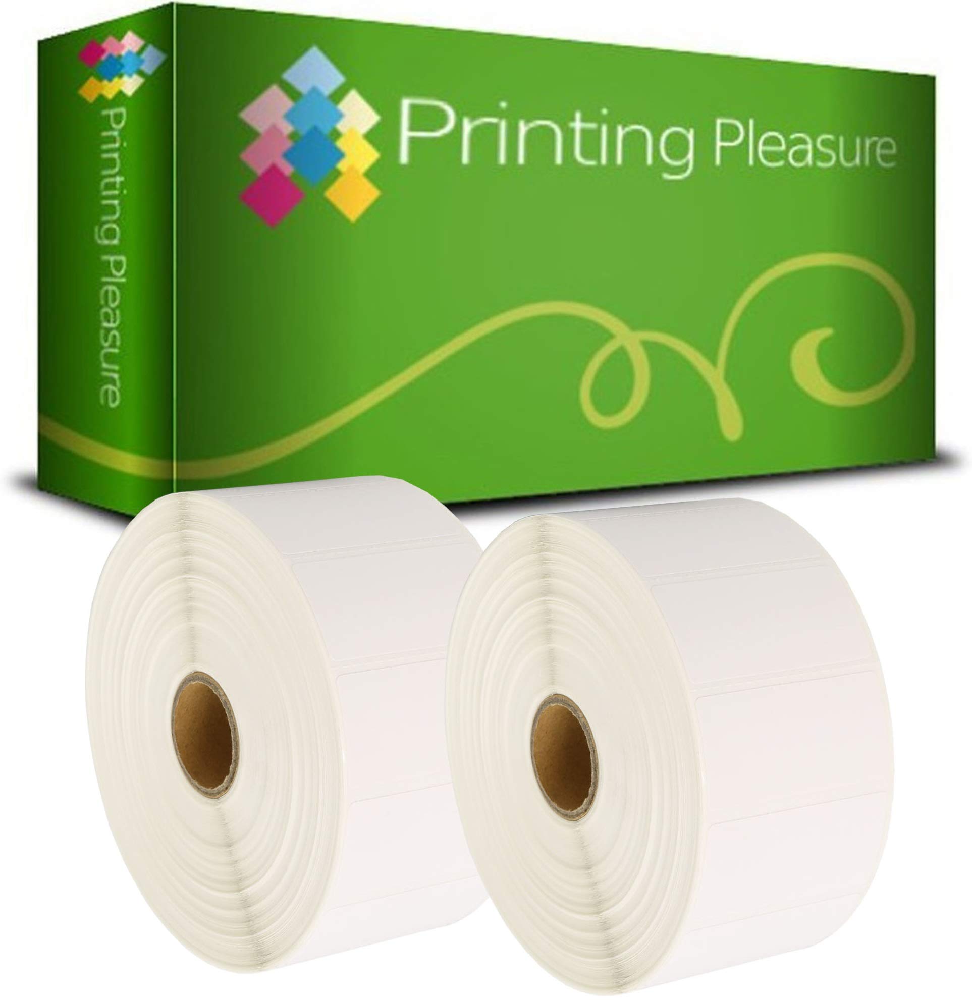 Printing Pleasure 2 x Zebra 52mm x 25mm Compatible Direct Thermal Labels for Zebra Type Printers | 2000 Labels per Roll โ image 1
