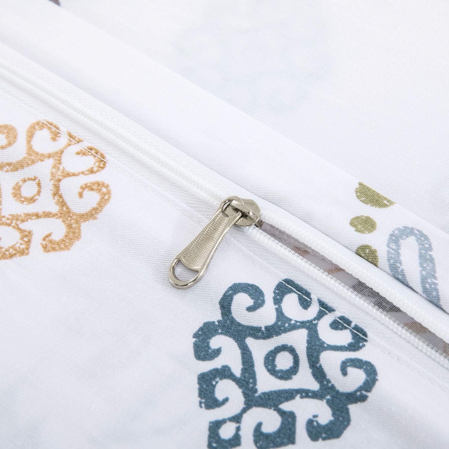 JUCFHY King Size Duvet Cover Set Hotel Collections Super Soft Egyptian Cotton 3 Piece Modern Bedding Medallion Damask -1000-Thread-Count Bedding Set 1 Duvet Cover and 2 Pillow Shams