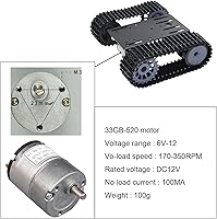 Vista 4 de Chasis de tanque robot profesional TP101, plataforma móvil de coche con orugas, modelo robótico de control remoto con motor de CC, oruga inteligente