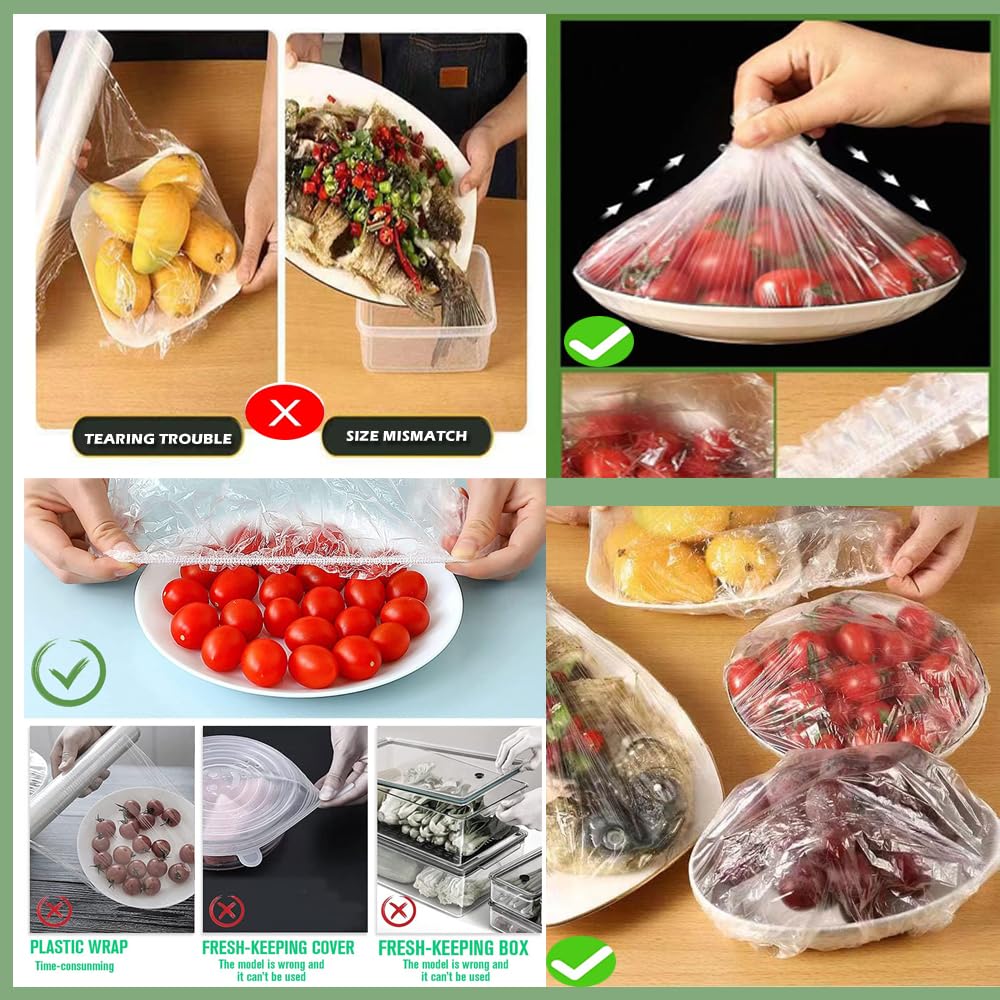 300 Couvercles Alimentaires Élastiques Réutilisables | Film Étirable | Pour Micro-ondes Et Réfrigérateur