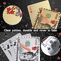 Vista 17 de Joyoldelf Black Playing Cards with Rose Pattern, 2pcs Deck of Cards, PVC Plastic & Waterproof Playing Cards, Cool Card Decks Suitable for Family or