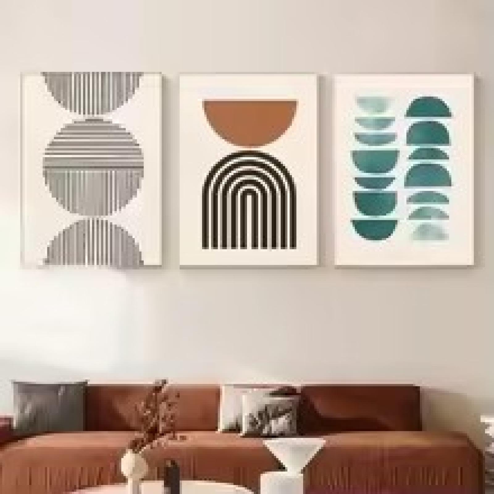Impression sur toile géométrique minimaliste pour décoration murale chic - 8