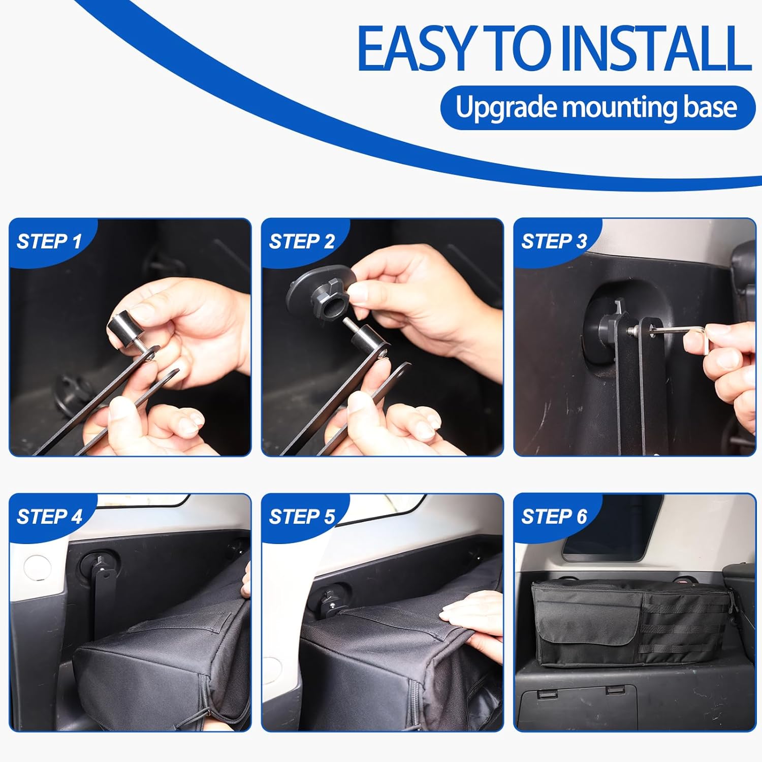 Car Trunk Organizer Compatible with Toyota FJ Cruiser 2007-2021, Rear Left Storage Organizer Multi-Compartment Oxford Cloth Car Storage Bag Space Saving (Style B-1PCS)