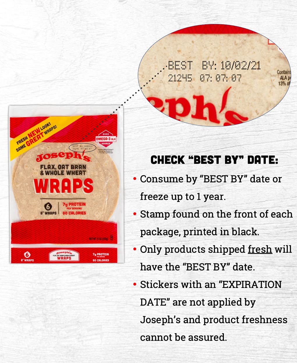 Joseph's Low Carb Wrap Value 3Pack, Flax, Oat Bran and Whole Wheat, 8g