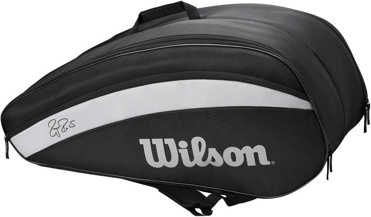 Buy Wilson Roger Federer Team 12 Tennis Racquet Kit Bag, Black, L