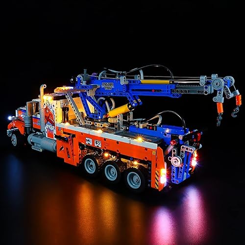 Miniatura 5 de Kit de luz LED RC con sonido compatible con Lego 42128, kit de iluminación de construcción para (camión de remolque de alta resistencia) modelo de
