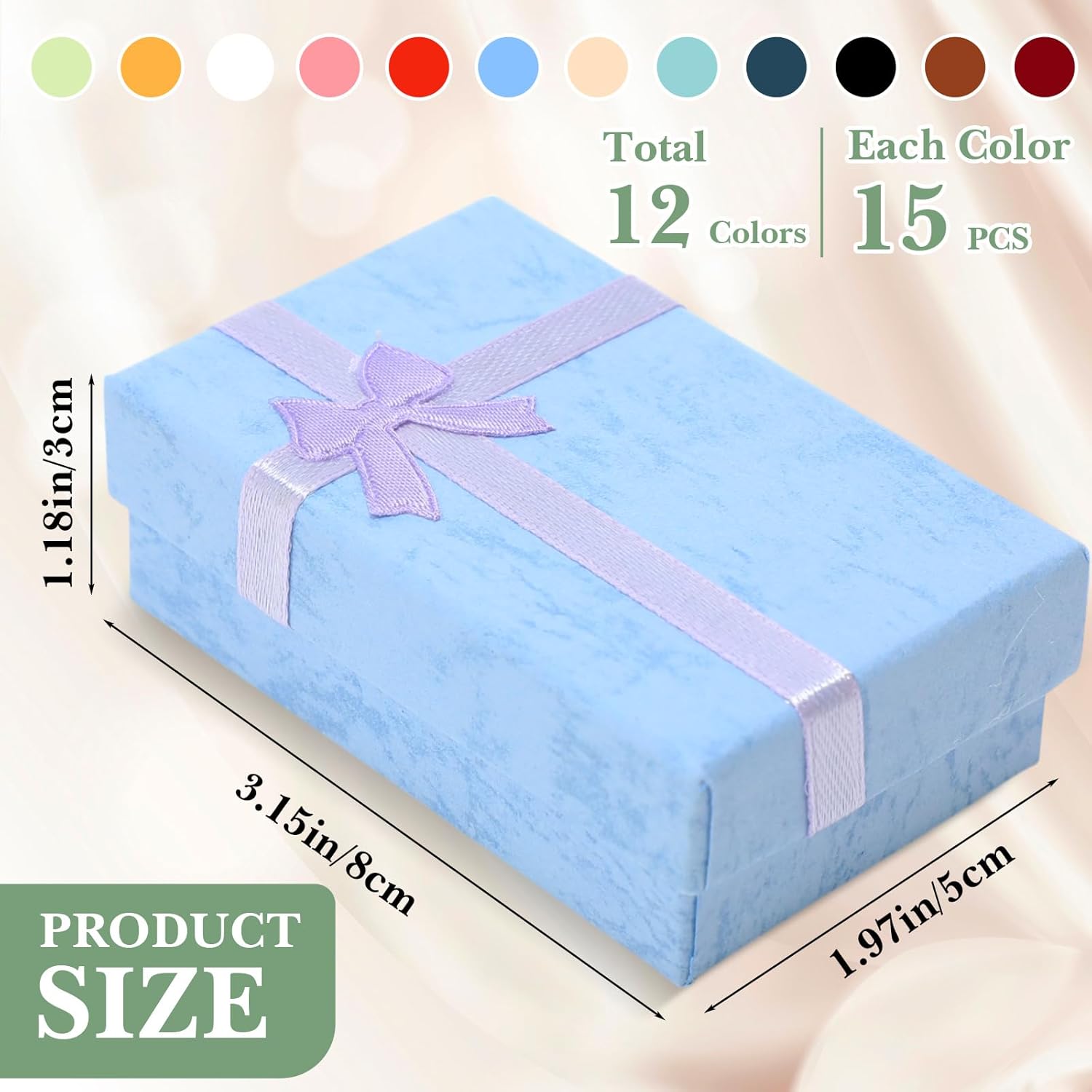 Quelay 180 Pcs Multicolor Jewelry Gift Boxes Small Gift Boxes for Jewelry Colorful Necklace Earring Rings Bracelet Cardboard Cardboard Cases for Wedding Birthday Party, 3.15 x 1.97 x 1.18 Inch