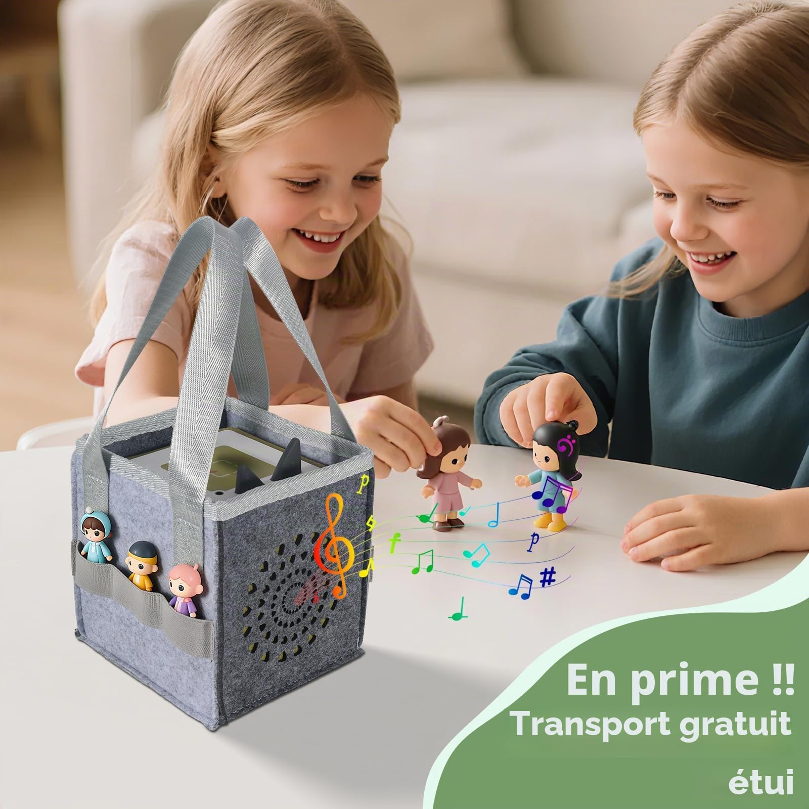 Givilio Tonie Shelf Échelles magnétiques, pour étagères murales Toniebox, support de figurine audio pour jouets Toniebox, station de charge compatible, avec étui de transport