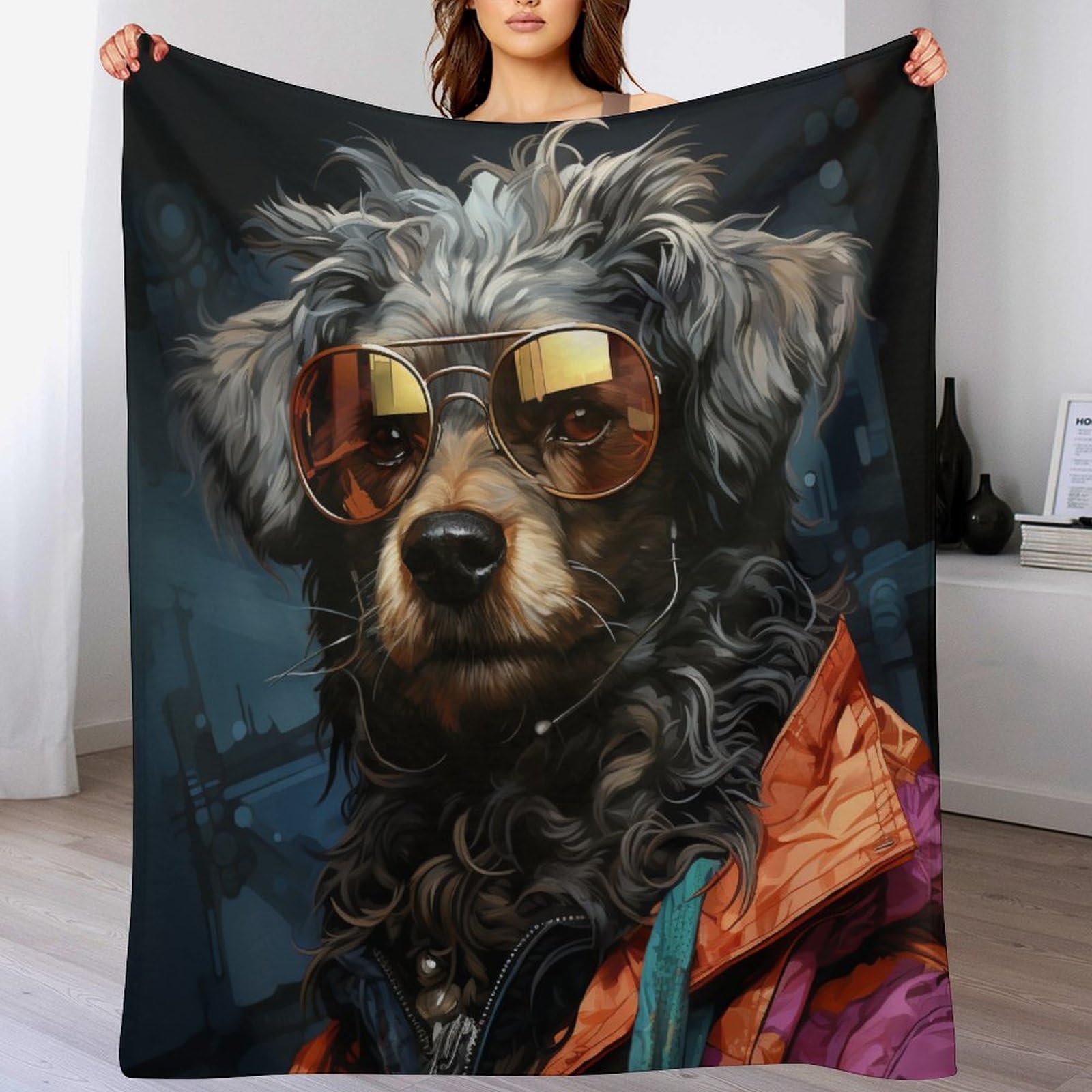Plaid chien en polaire flannel 100x130cm lavable pour canapé