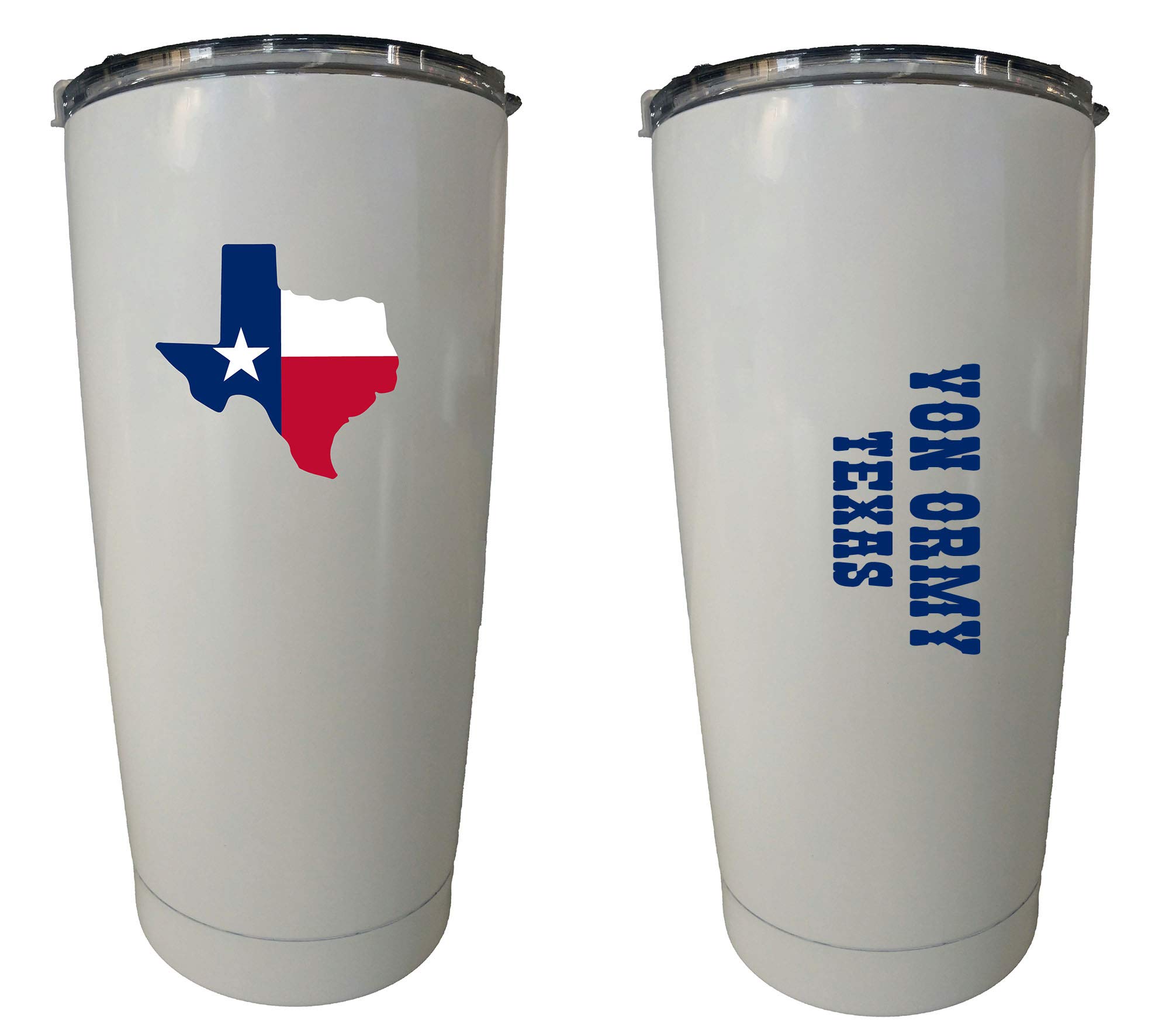 R and R ImportsVon Ormy Texas 20 oz White Insulated Stainless Steel Tumbler State Flag Design White.