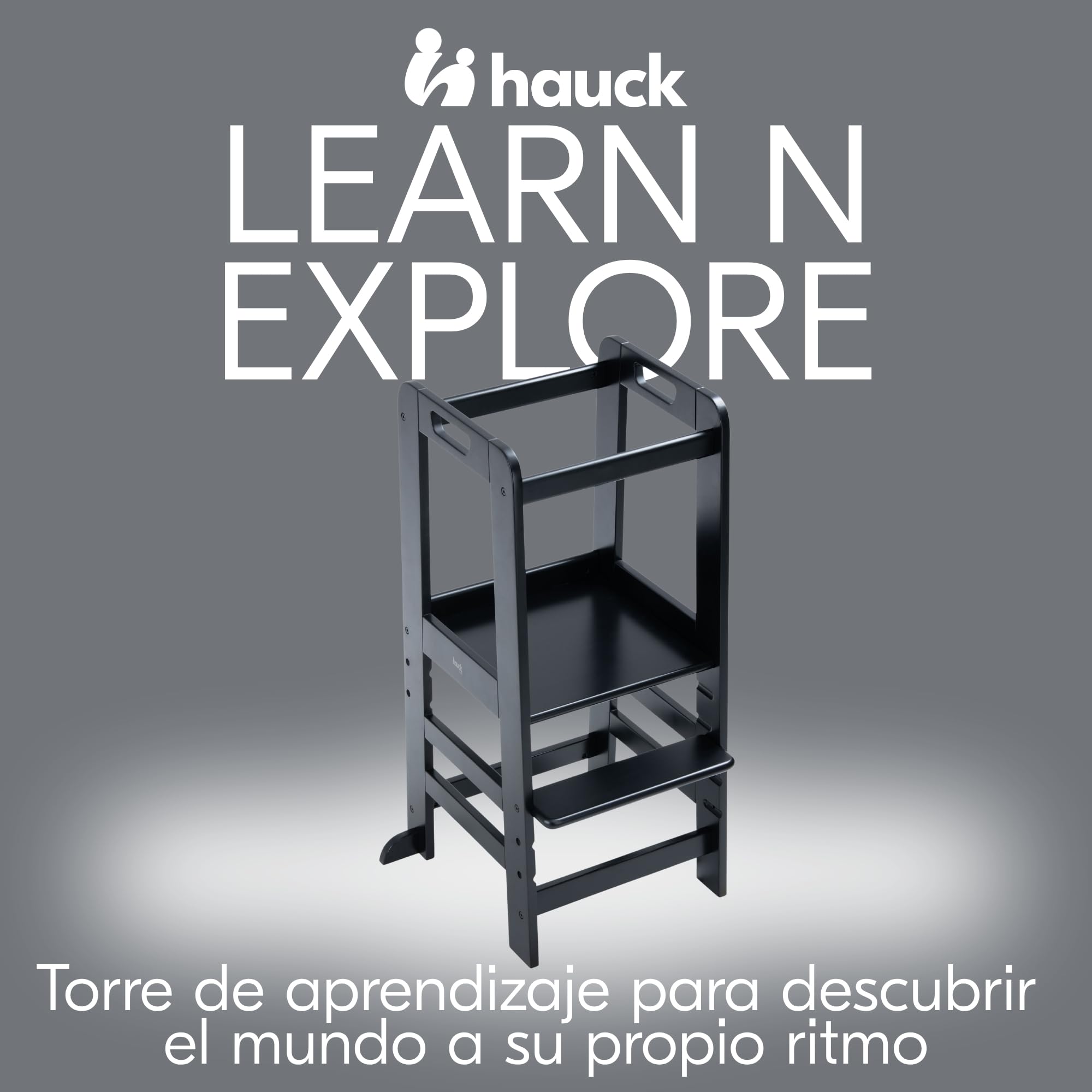 hauck Torre de Aprendizaje de Madera 1-6 Años, Learn N Explore Black