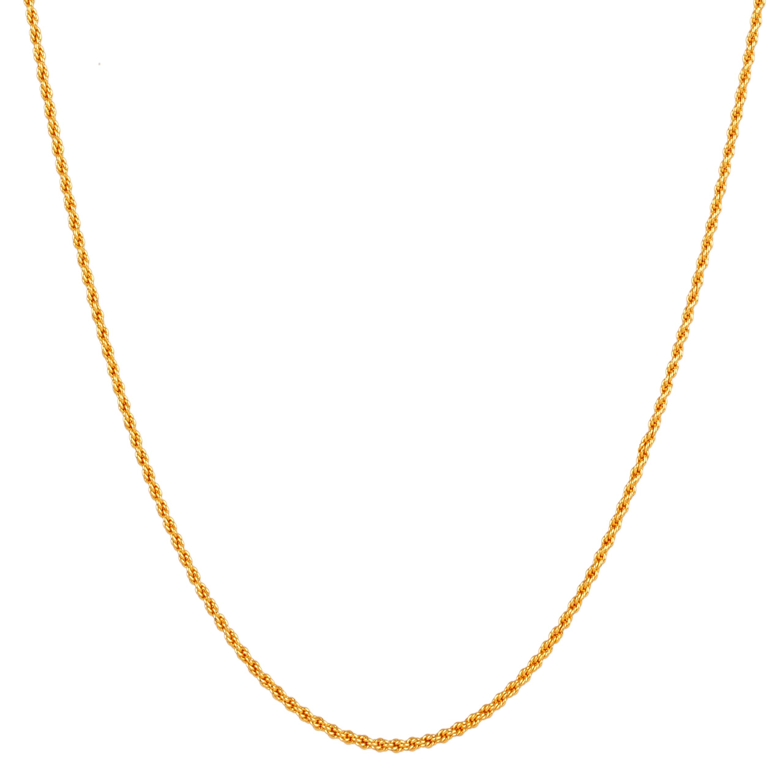 Thrillz Beautiful Sleek Rope Design Light Weighted Women & Girls Gold-plated Plated Brass Chain (B0BWRLK89B) Amazon Price History, Amazon Price Tracker