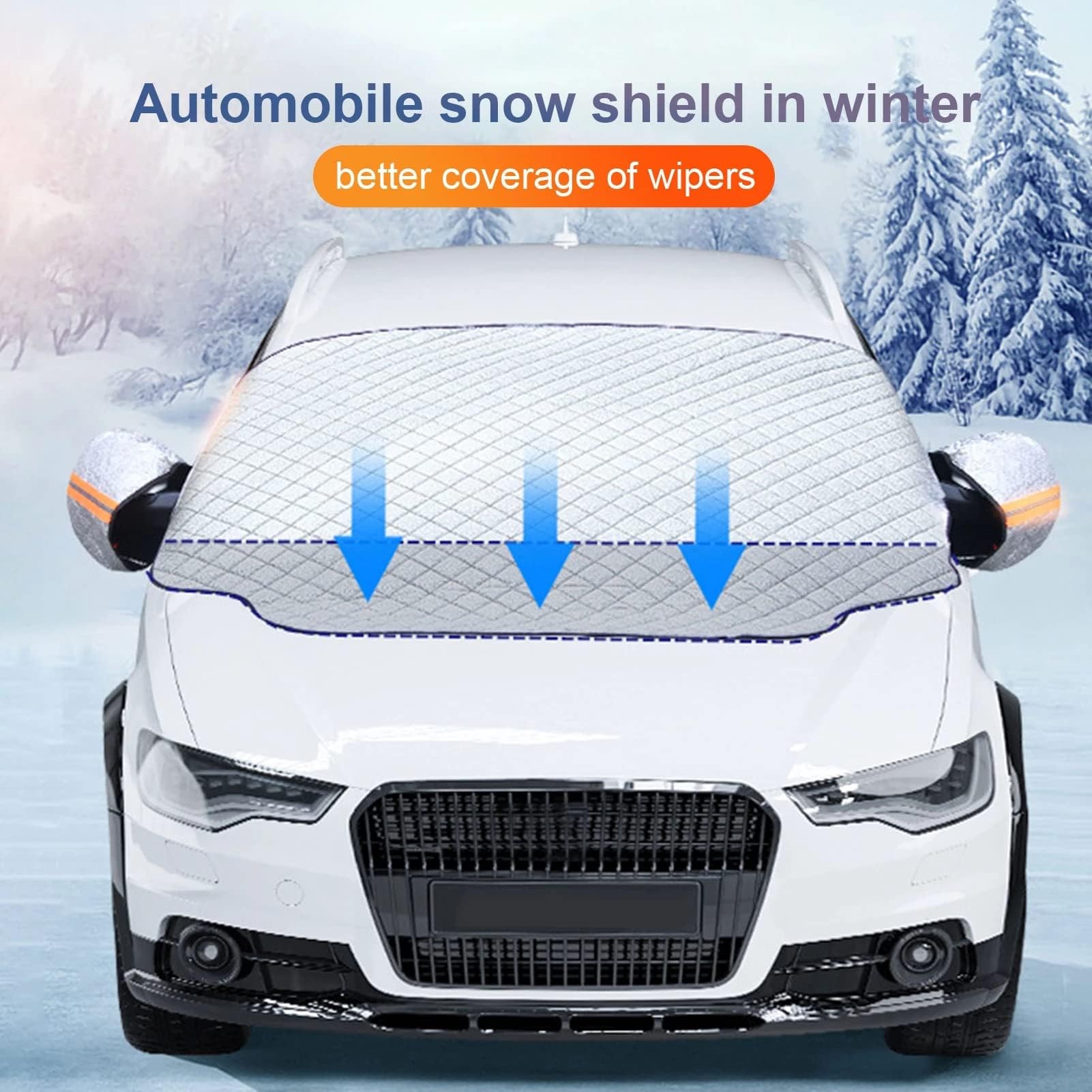 ELNas Auto Frontscheibenabdeckung Eisschutzfolien, Ultra-Dick Gegen Schnee Scheibenabdeckung, Windschutzscheibe Abdeckung, für Renault Clio Grandtour Duster Laguna Carpet 2000-2023 2024