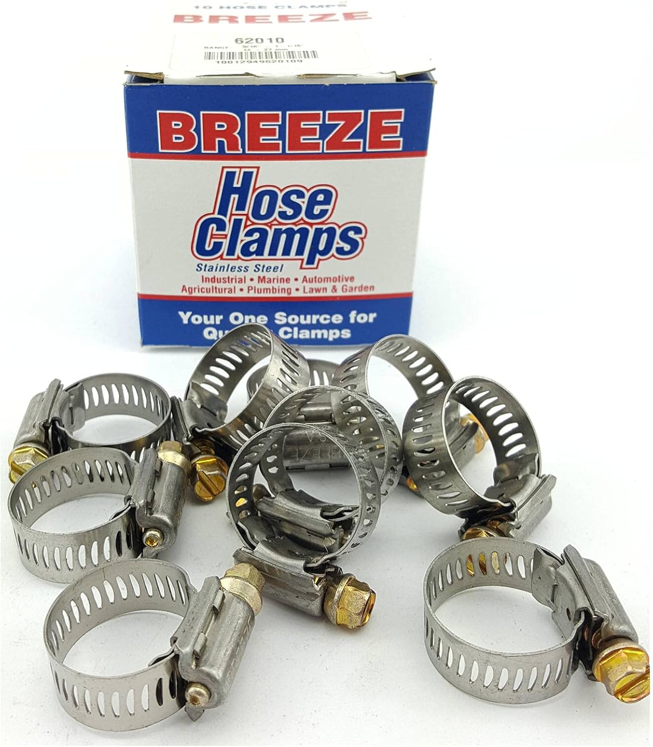 BREEZE 62010 HOSE CL. 9/16-1 1/16 (10 Clamps)