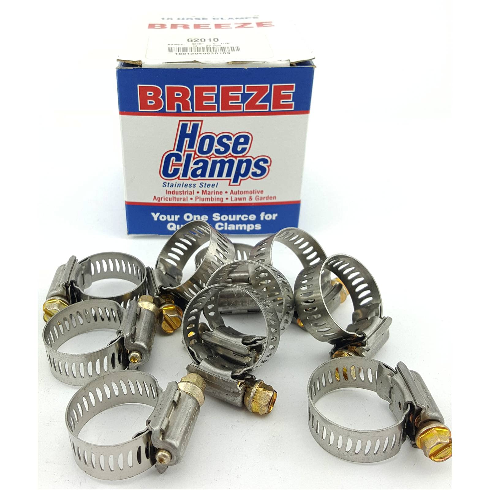 Amazon.com: BREEZE 62010 HOSE CL. 9/16-1 1/16 (10 Clamps