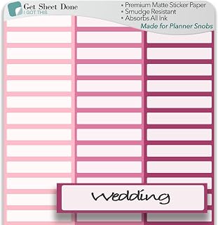 Planner Box Stickers / 54 Write in Smudge Proof Vinyl Stickers (1.5”) / Movie Books Day Tracker/Essential Productivity Life/Bullet Bujo Journal/Todo to Do (Event, Berry / 1 Sheet)