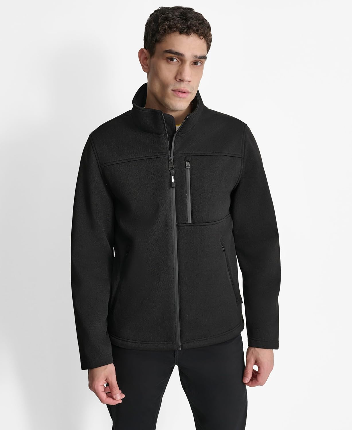 DKNY mens Water Resistant Soft Sweater Fleece Jacket - Image 4