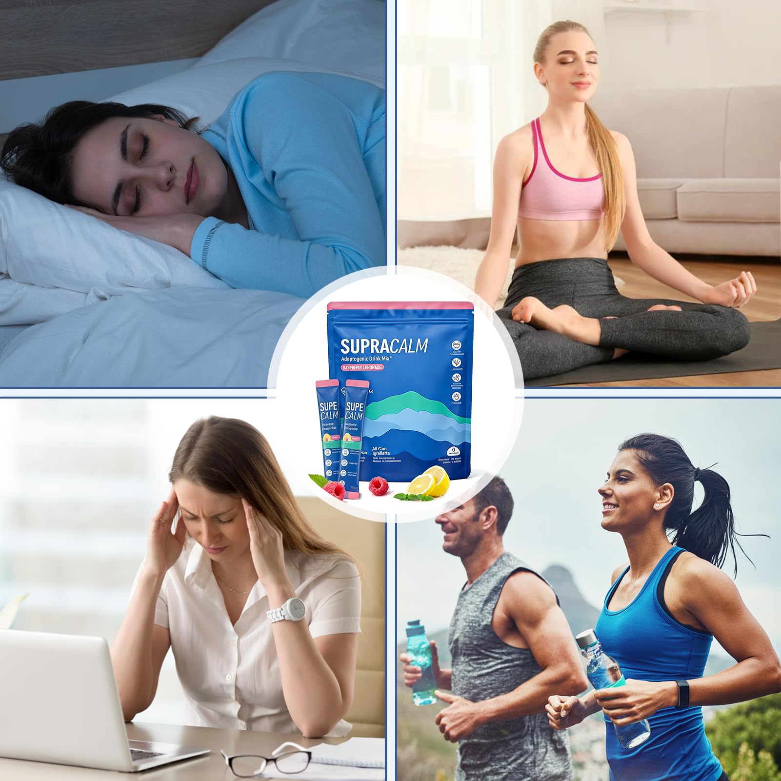 Cortisolo Cocktail Polvere, 40 bastoncini Supercalm Bevande Polvere, Con Limone & Lampone, Per Relax & Equilibrio, Pratici Bacchette Porzionali, Per Uso Quotidiano e Lavoro (2pcs)