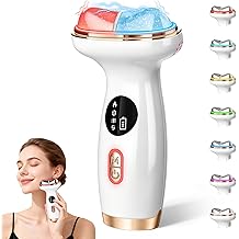 7-in-1 Cold Heated Facial Massager, Red Light Therapy for Face, Portable Microcurrent Facial Device, Cold Face Depuffer to Shaping and Reduce Swelling,Can Tightening Lifting Electric Gua Sha