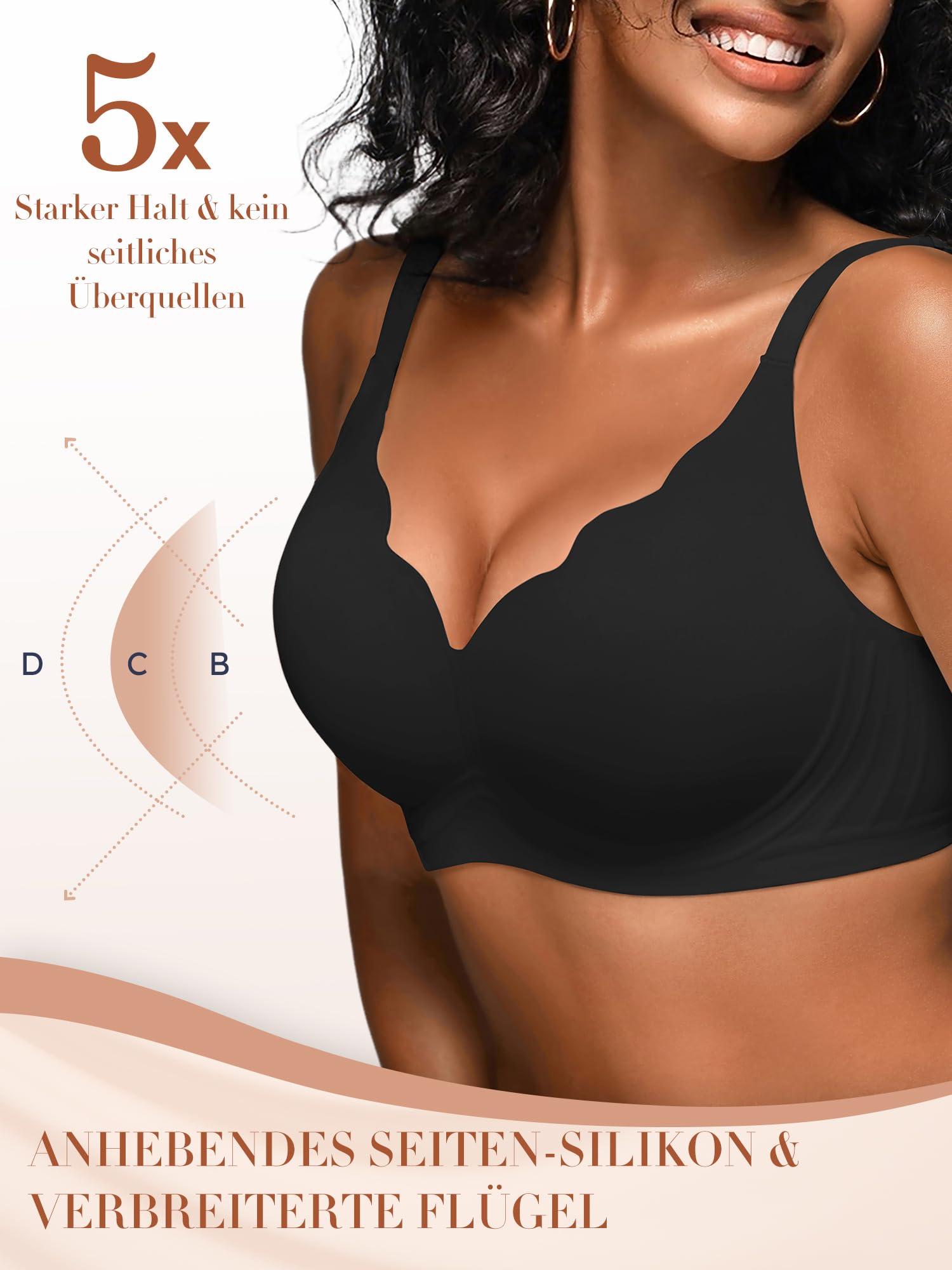 Jelly-BH Damen ohne Bügel S-2XL Nahtloser Push Up Komfort BH softer Halt