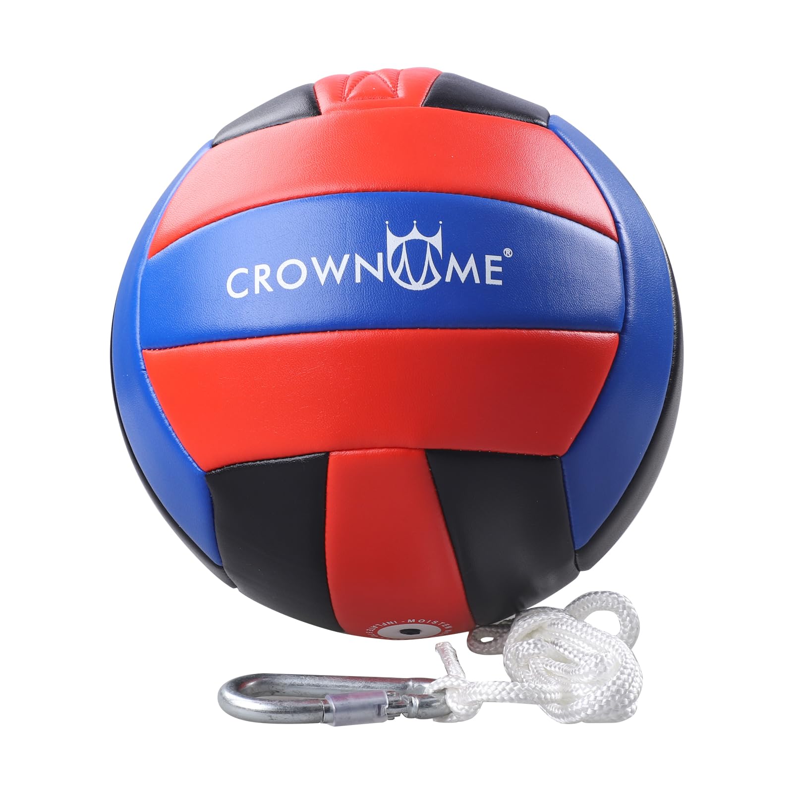 CROWN ME Tetherball Ball and Rope Set- Tetherball Ball with Rope and Carabineer Hoop