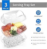 Vista 2 de Bandeja para servir en hielo, bandeja refrigerada, bandejas para servir que mantienen la comida fría, cuenco de cocina refrigerado con compartimento