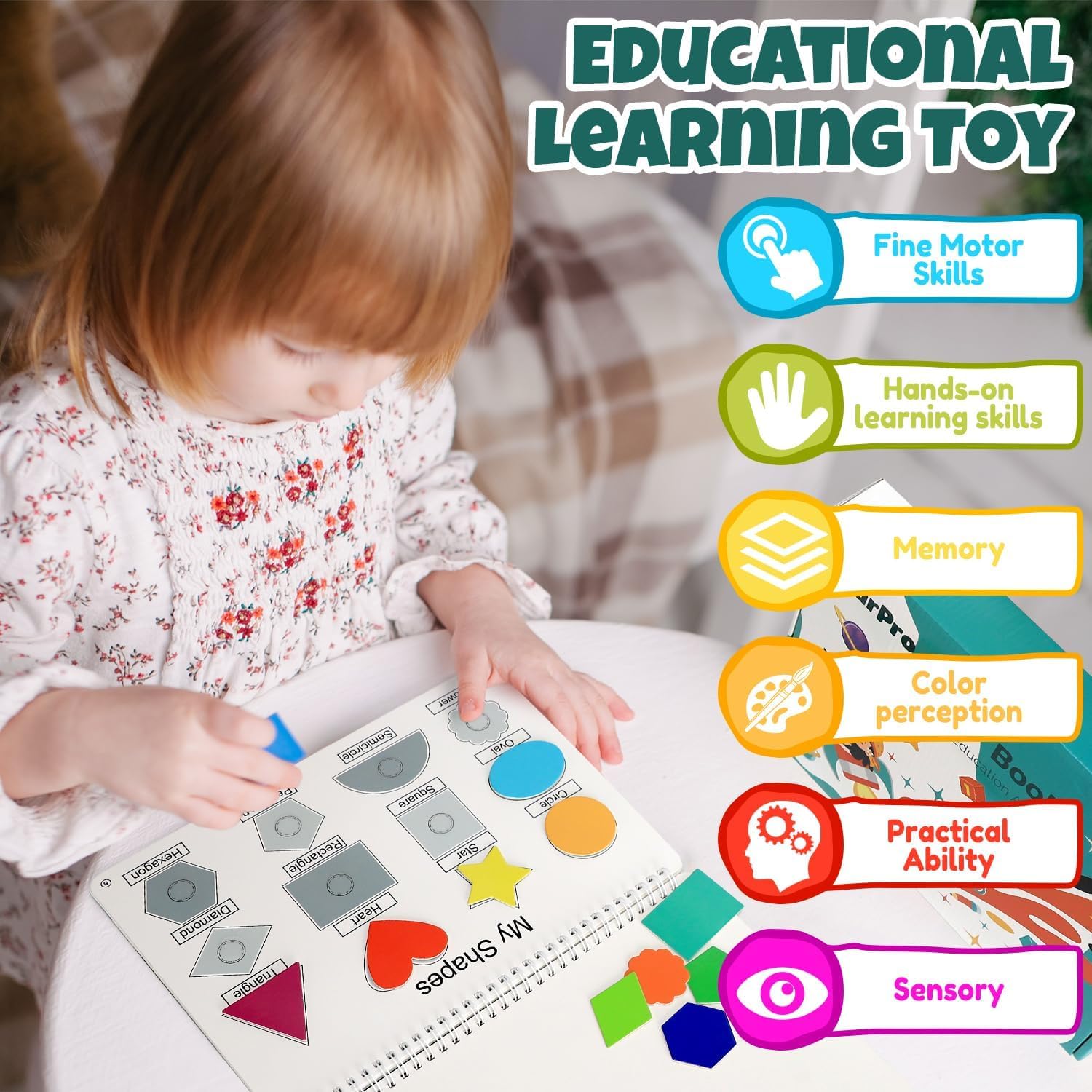 DECOVETTE Busy Binder for Toddlers 1β3 | Montessori Activity Binder & Quiet Learning Kit for 2+ Year Olds | Toddler Activities, Screen-Free Travel Toy & Gift for Boys and Girls 2β4 Years 1