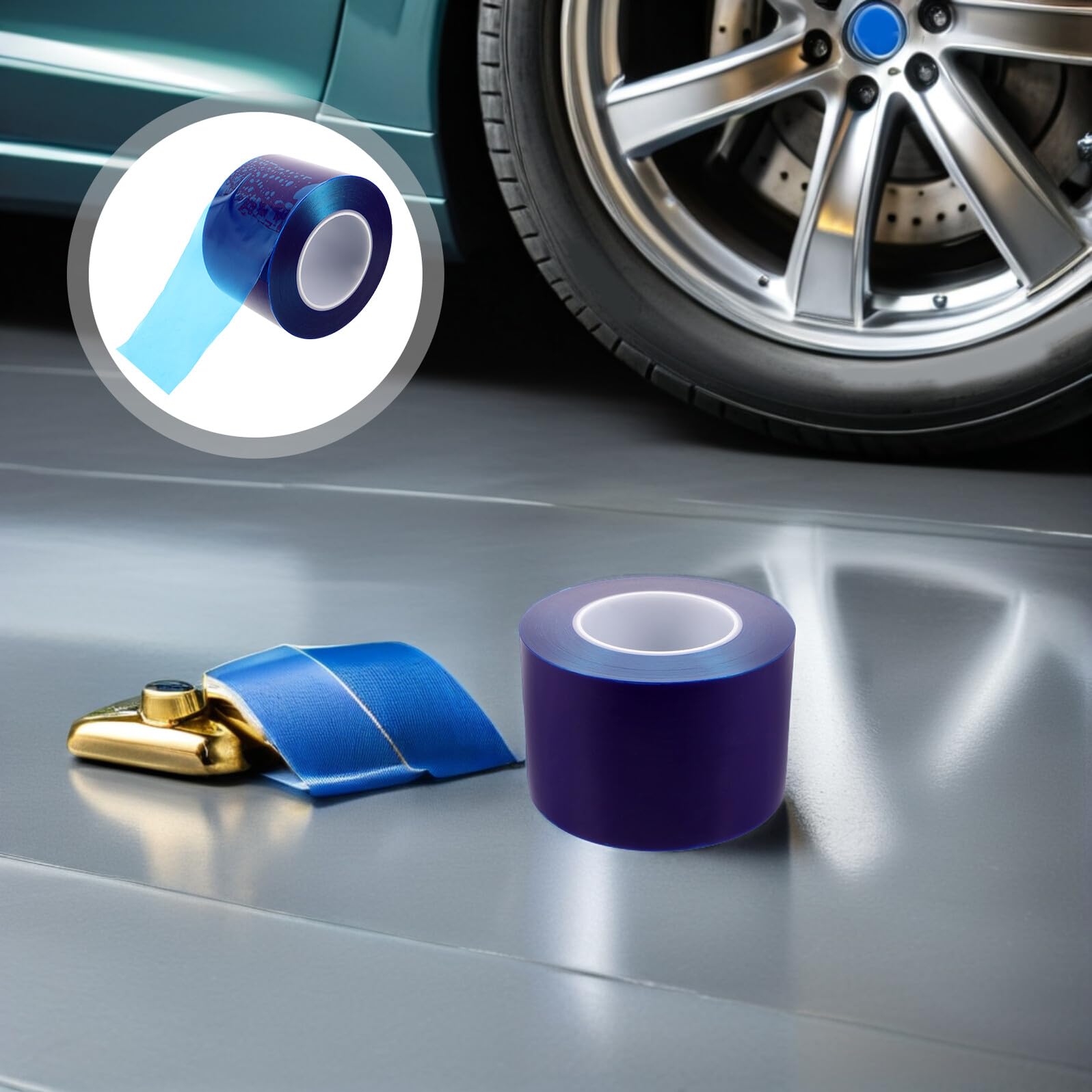 Nastro Protettivo per Cerchi in PE Resistente ai Graffi, Trasparente, Dimensioni 20000x9x0,05 Cm, per Bici da Montagna Tubeless e Officine Automobilistiche