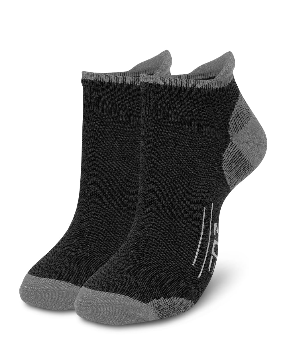 Edz Unisex Black Merino Trainer Socks Grey, Uk3-5