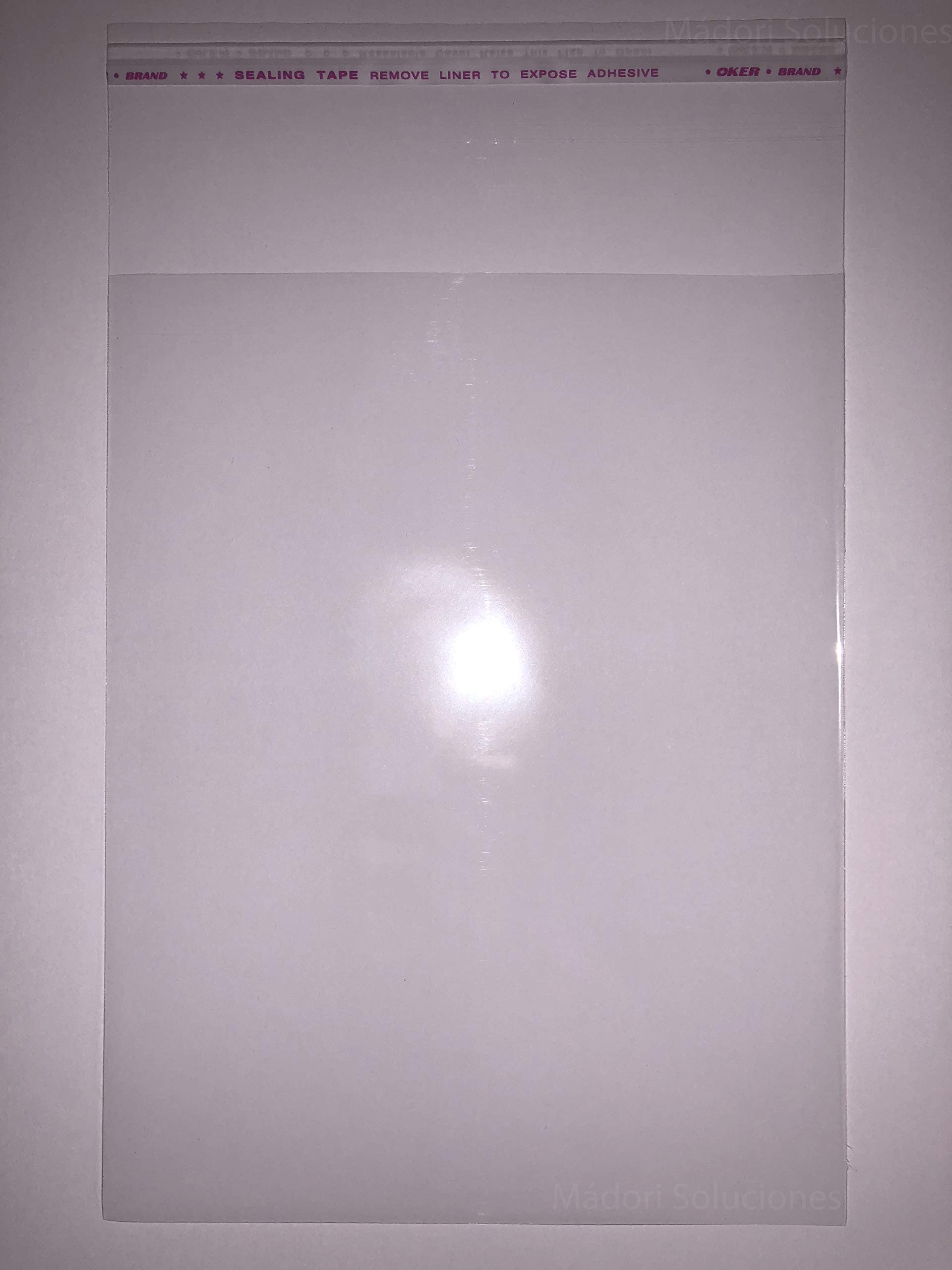 100 Custodie per astucci DVD da 14 mm con linguetta di chiusura adesiva riutilizzabile e superficie lucida di Mádori Soluzioni Cellulofan Protezione Antistatica Standard Autosigillante Colla DVD 14